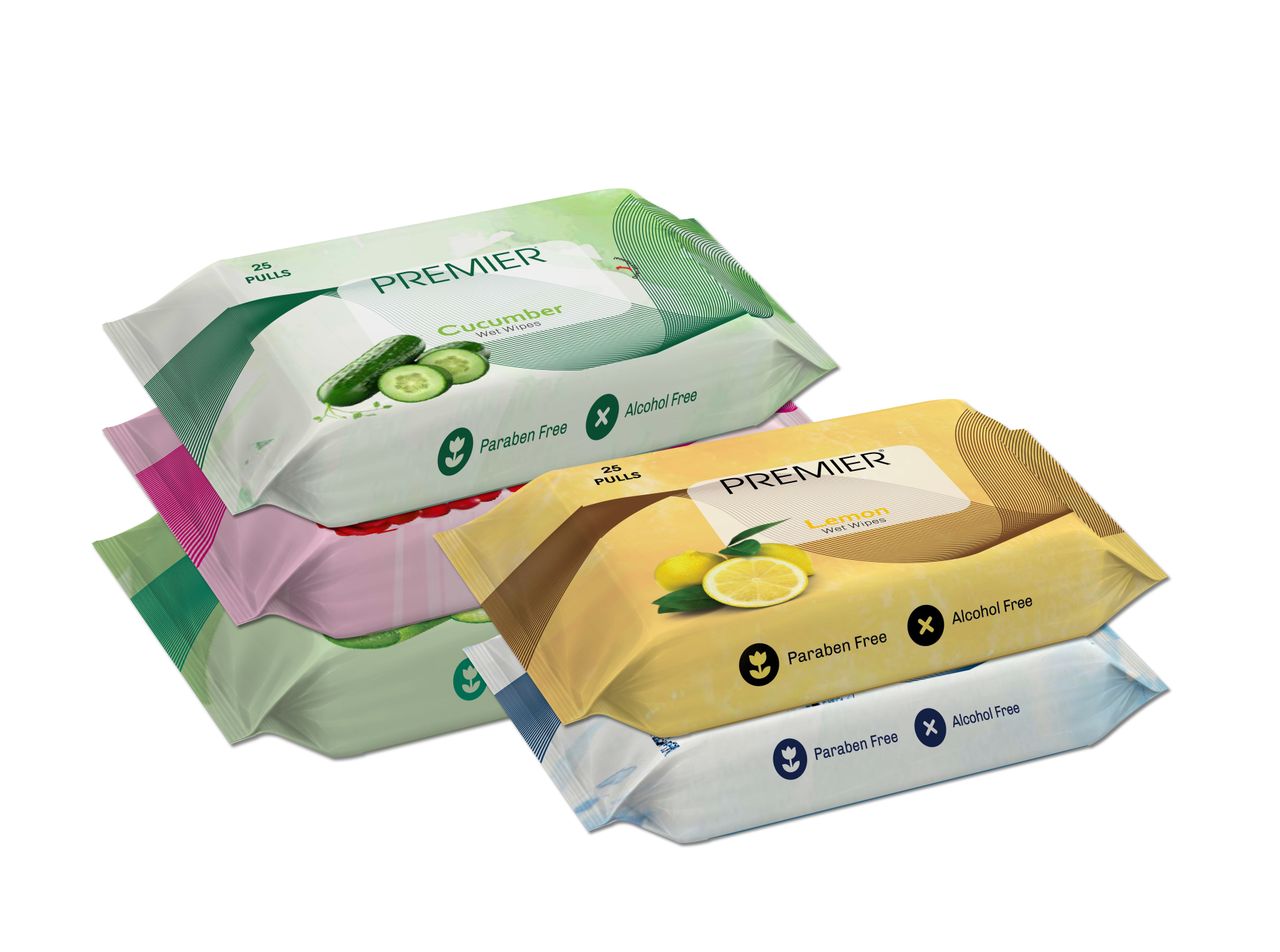 Premier Wet Wipes 25 Pulls Assorted
