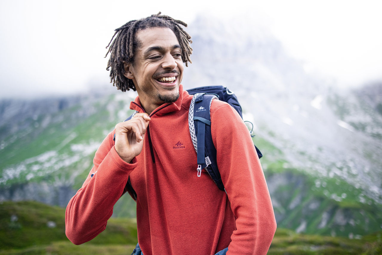 Quechua By Decathlon Men's Fleece Half Zip Sweater | Red - XL