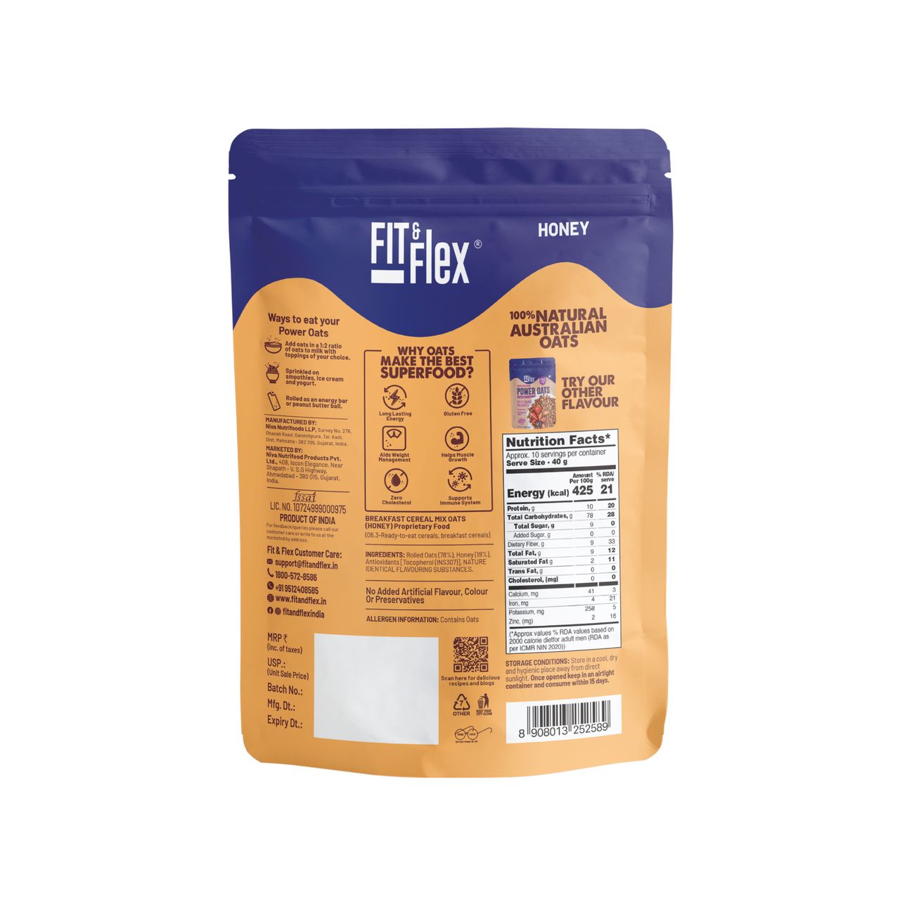 Fit & Flex Power Oats Honey