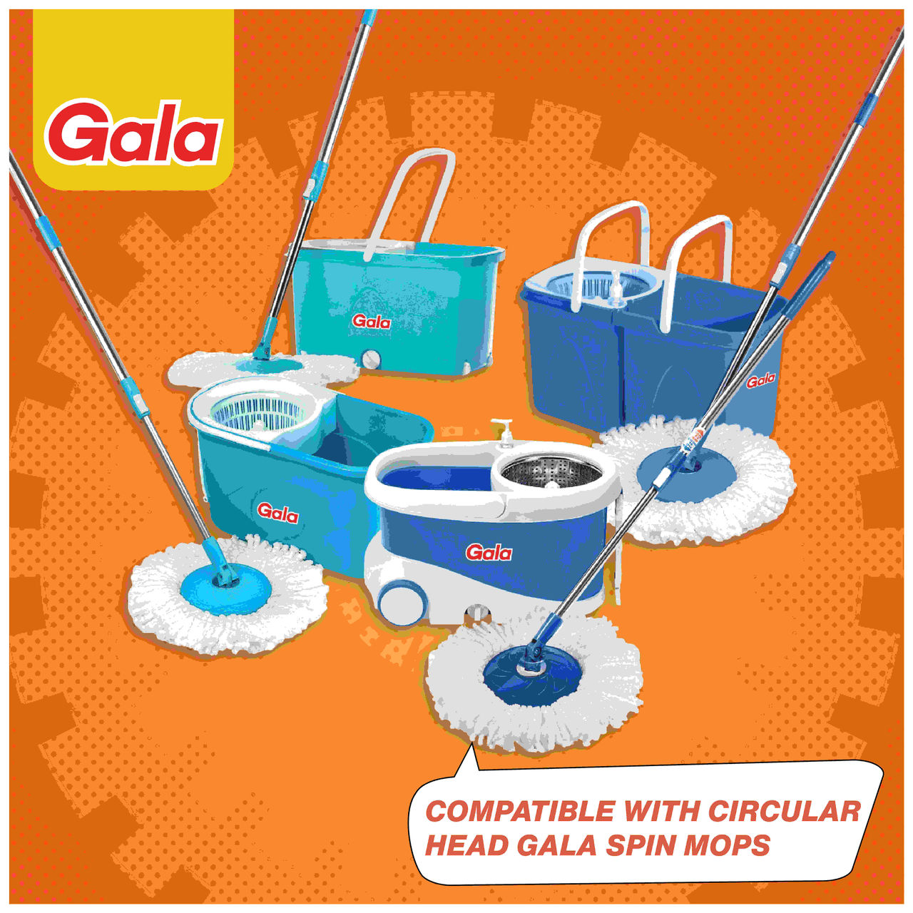 Gala Spin Mop Handle With Refill