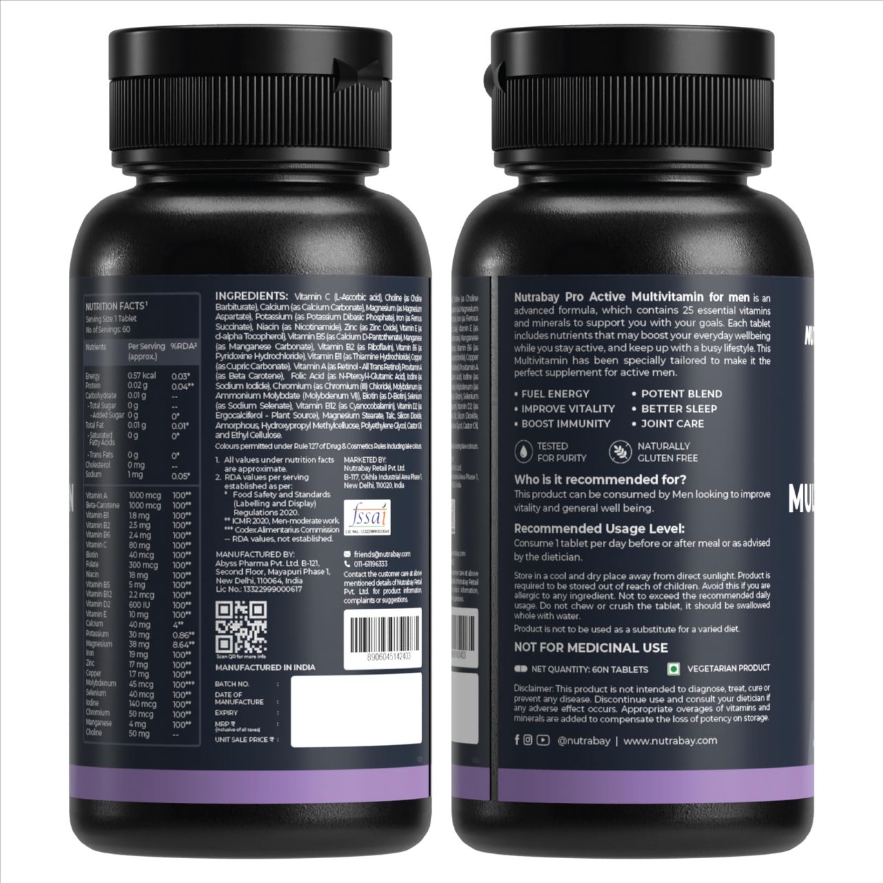 Nutrabay Pro Active Multivitamin Men 60Tablets