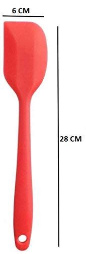 Femora Premium Virgin Silicone Big Spatula With Grip Handle Red