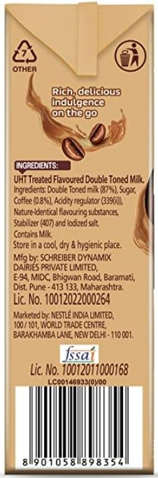 Nescafe Ready To Drink Coffee Flavoured Milk, Iced Latte, Tetra Pack 180 ml Combo