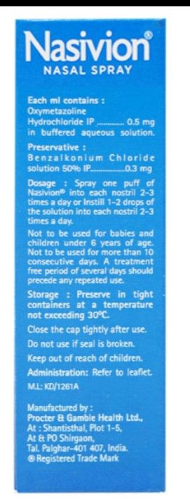 Nasivion Classic Adult 0.05% Nasal Spray
