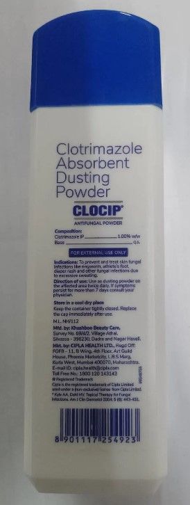 Clocip Anti-Fungal Dusting Powder For Skin Infections & Itching