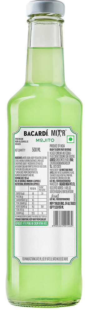 Bacardi Mixer - Mojito Glass Bottle 500 ml Combo