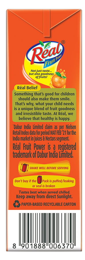 Real Fruit Power Orange Juice 180 ml Combo