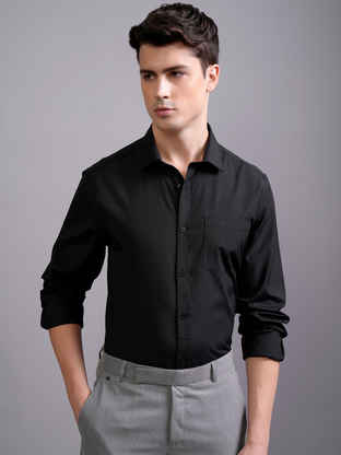 Campus Sutra Men's Midnight Black Solid Satin Shirt - Buy at ₹605