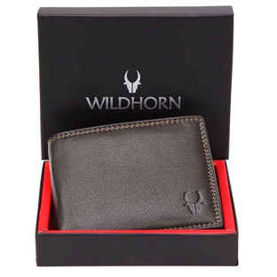 WildHorn Portafoglio realizzato a mano in vera pelle per gli uomini, coccodrillo bordeaux