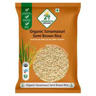24 Mantra Organic Sonamasuri Semi Brown Rice - Buy at ₹121 Online