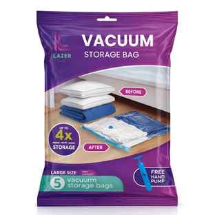 Lazer Space Saver Reusable Vacuum Bags for Travel with Hand Pump