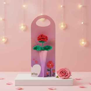 Forever Red Crochet Rose - Buy at ₹189 Online | Instant Delivery