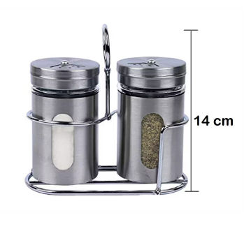 Soham Housewares Glass Spice Jar Set With Rack - 2 pcs