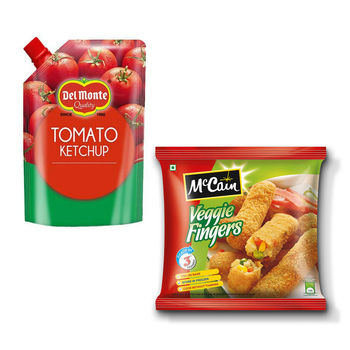 Del Monte Classic Blend Tomato Ketchup(500gms) & Mccain Veggie Fingers(400gms) Combo