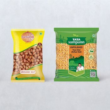 Sri Bhagyalakshmi Ground Nut(500 gms) & Tata Sampann Unpolished Toor Dal (Arhar Dal)(500 gms) Combo