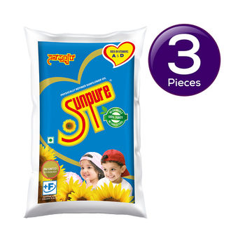 Sunpure Refined Sunflower Oil - Pouch 1 l Combo