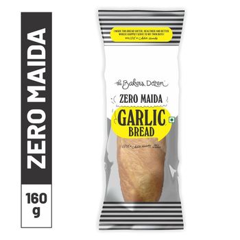 The Baker's Dozen Zero Maida Garlic Bread No Palm Oil No Preservative 100% Wholewheat