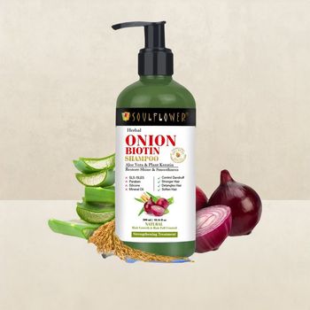 Soulflower Onion Biotin Shampoo with Aloevera & Plant Keratin 