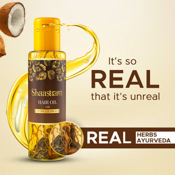 Shaastram Coconut & Shikakai Ayurvedic Jadi buti hair oil to reduce breakage & frizz