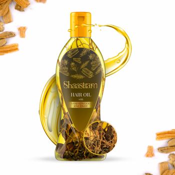 Shaastram Sandalwood & Vetiver Ayurvedic hair oil to reduce split ends