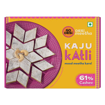 Premium Kaju Katli, 61% Cashew | Burfi | Kaju Katri | Sweets by GO DESi