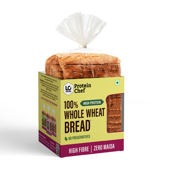 Protein Chef High Fibre 100% Whole Wheat Bread (Zero Maida) - Atta Bread Made MP Sharbati Wheat