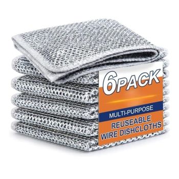 Capsicum Multipurpose Steel Wire Dishwashing Rags; Pack Of 6