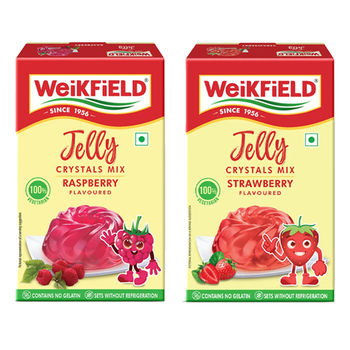 Weikfield Jelly Crystals Strawberry Flavour Carton(90gms) & Weikfield Jelly Crystals Raspberry Flavour Carton(90gms) Combo 