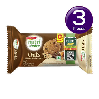 Britannia Nutrichoice Oats Chocolate & Almond Biscuits 75 g Combo