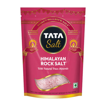 Tata Himalayan Rock Pink Salt Pouch, Premium Sendha Namak, With Natural Trace Minerals, Low Sodium, Crystal Salt
