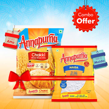 Annapurna Chakki Whole Wheat Atta(10kg) & Annapurna Maida(500gms) Combo 