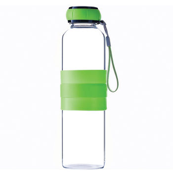 BAY6 Premium Imported Borosilicate Glass Bottle with Silicone Sleeves - 550 ml