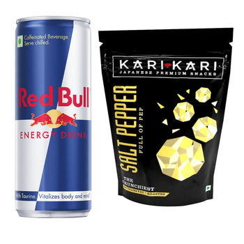 Kari Kari Salt Pepper- Pack Of 6 (108g) & Red Bull Energy Drink (250ml) Combo