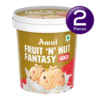 Amul Gold Fruit 'N' Nut Fantasy Ice Cream Cup 125 ml X 2 Combo