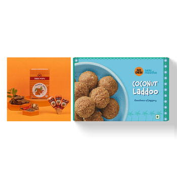Tangy Imli (Tamarind) 10 Pcs Sour Candy | No Refined Sugar | Lollipop By Go Desi (10pc) & Coconut Laddu 300Gm | Ladoo | Sweets By Go Desi (250g) Combo