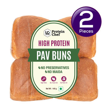 Protein Chef High Protein Pav Bun (Zero Maida, Multigrain) - Made with MP Sharbati Wheat 140 g Combo