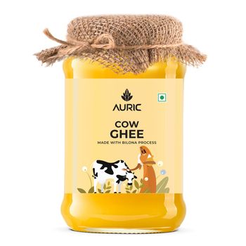 Auric Bilona Cow Ghee Glass Jar| Lab Certified | Traditional Curd-Churned |Pure - Natural Ghee