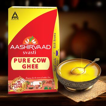 Aashirvaad Svasti Pure Cow Ghee | Desi Ghee With Rich Aroma | Pet Pack