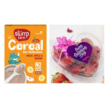 Slurrp Farm Wheat Apple & Banana Instant Healthy Cereal 100% Natural No Added Sugar No Milk, 300 Gm(300gms) & Slurrp Farm No Added Sugar, No Salt, Sprouted Ragi Powder, No Milk, 250 Gm(250gms) Combo
