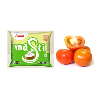 Amul Masti Curd Pouch(1pc) & Tomato Local(1pc) Combo
