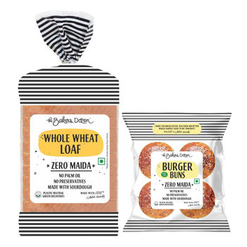 O Wholewheat Full Loaf(450gms) & O Burger Buns Wholewheat Pack Of 4(4pc) Combo