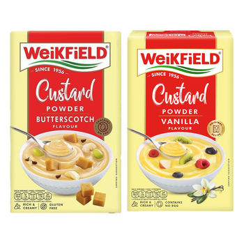 Weikfield Custard Powder Vanilla Flavour Carton(100gms) & Weikfield Custard Powder Butterscotch Flavoured Carton(75gms) Combo