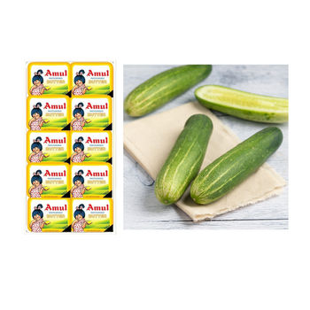 Amul Butter - Pasteurised (School Pack)(1pc) & Cucumber Green(1pc) Combo