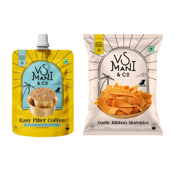 Vs Mani Filter Coffee Decoction(100ml) & Vs Mani & Co. Garlic Ribbon Murukku(65gms) Combo