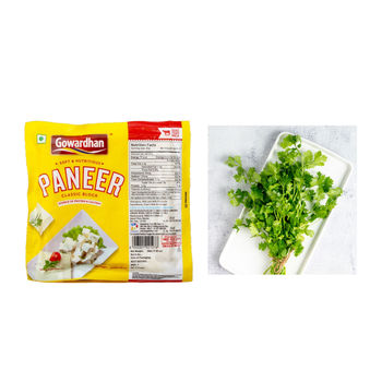 Gowardhan Fresh Paneer- Block(1pc) & Coriander Leaves(1pc) Combo