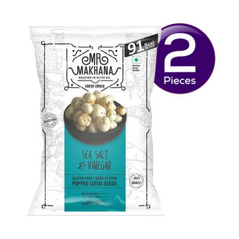Mr Makhana Fox Nuts Sea Salt And Vinegar - Popped Lotus Seeds | Roasted In Olive Oil 55 g Combo