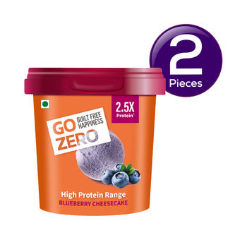 Go Zero Blueberry Cheesecake High Protein Guilt Free Ice Cream Cup 100 ml Combo