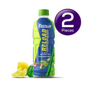 Fast&Up Reload Ready to Drink Low Sugar Energy Drink Instant Energy & Hydration Drink - Lemon Flavour 500 ml Combo