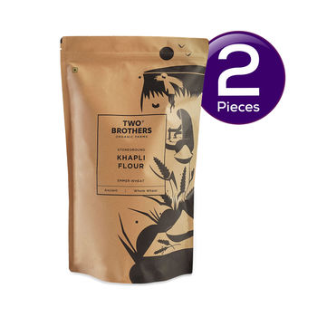 Two Brothers Khapli | Emmer Long Wheat Atta Stoneground 2 kg Combo