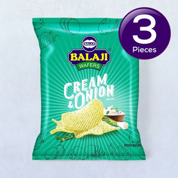 Balaji Cream & Onion Wafers 135 g Combo